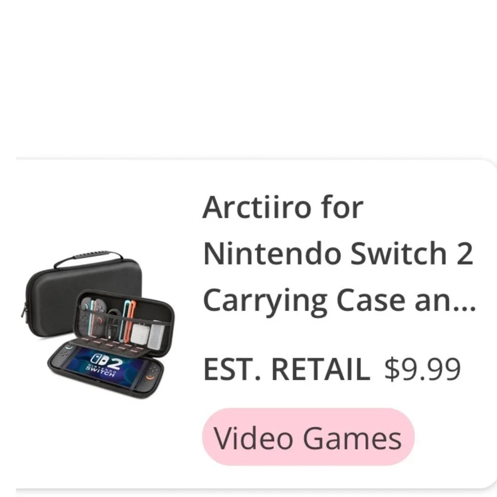 Arctiiro Nintendo Switch Carrying Case Black Hard Shell 10 Game Card Slots NEW‎